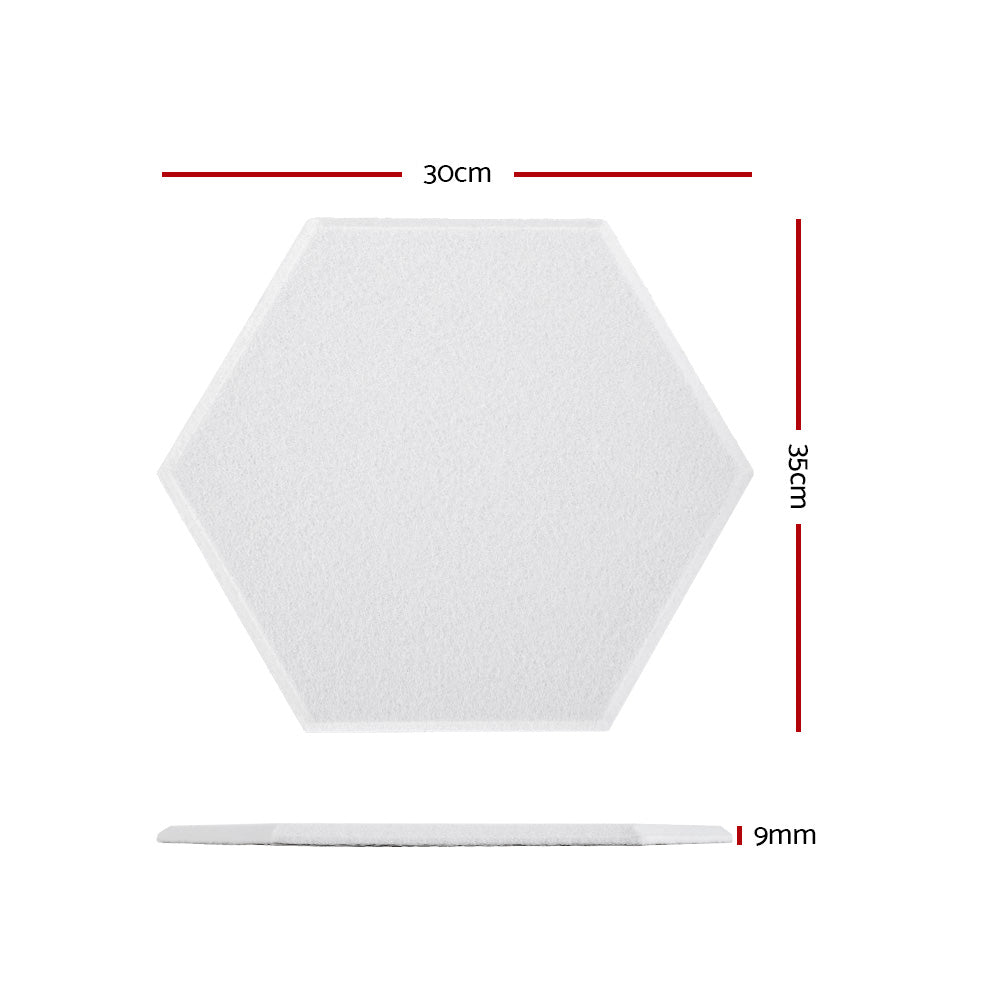Alpha Acoustic Foam 12pcs 35x30x0.9cm Soundproof Absorption Panel Adhesive White - SILBERSHELL