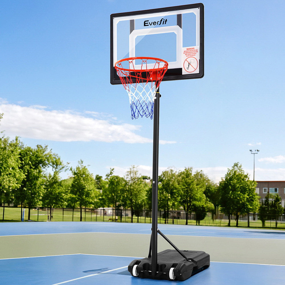 Everfit 2.1M Basketball Hoop Stand System Adjustable Portable Pro Kids Clear