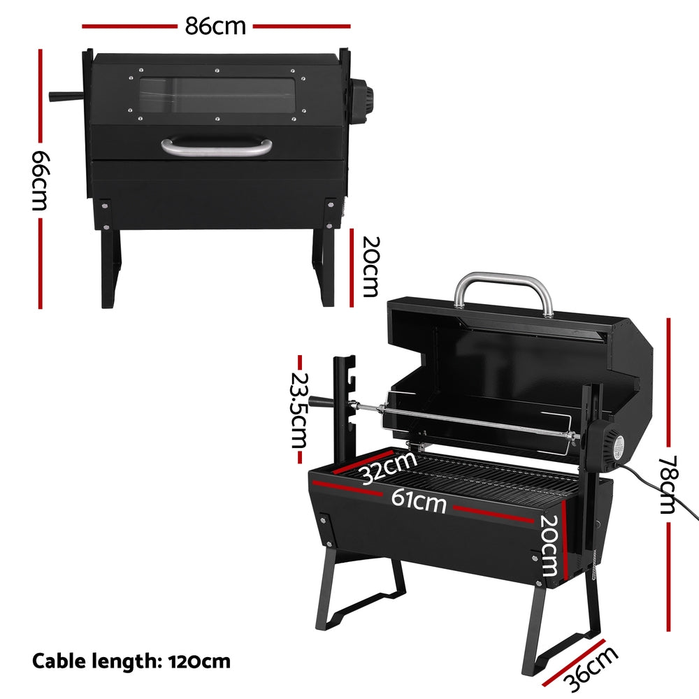Grillz BBQ Grill Charcoal Electric Smoker Roaster - SILBERSHELL