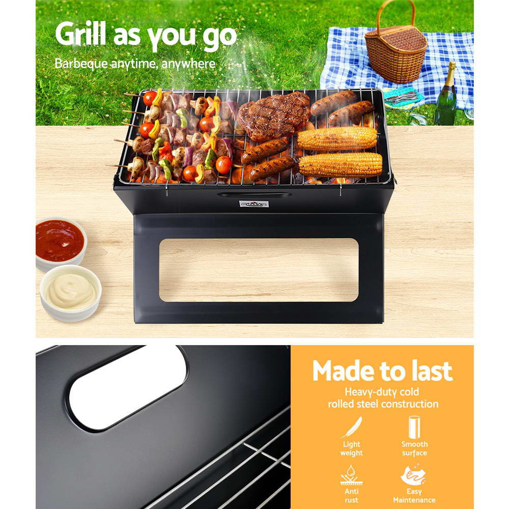 Grillz BBQ Grill Charcoal Smoker Foldable - SILBERSHELL