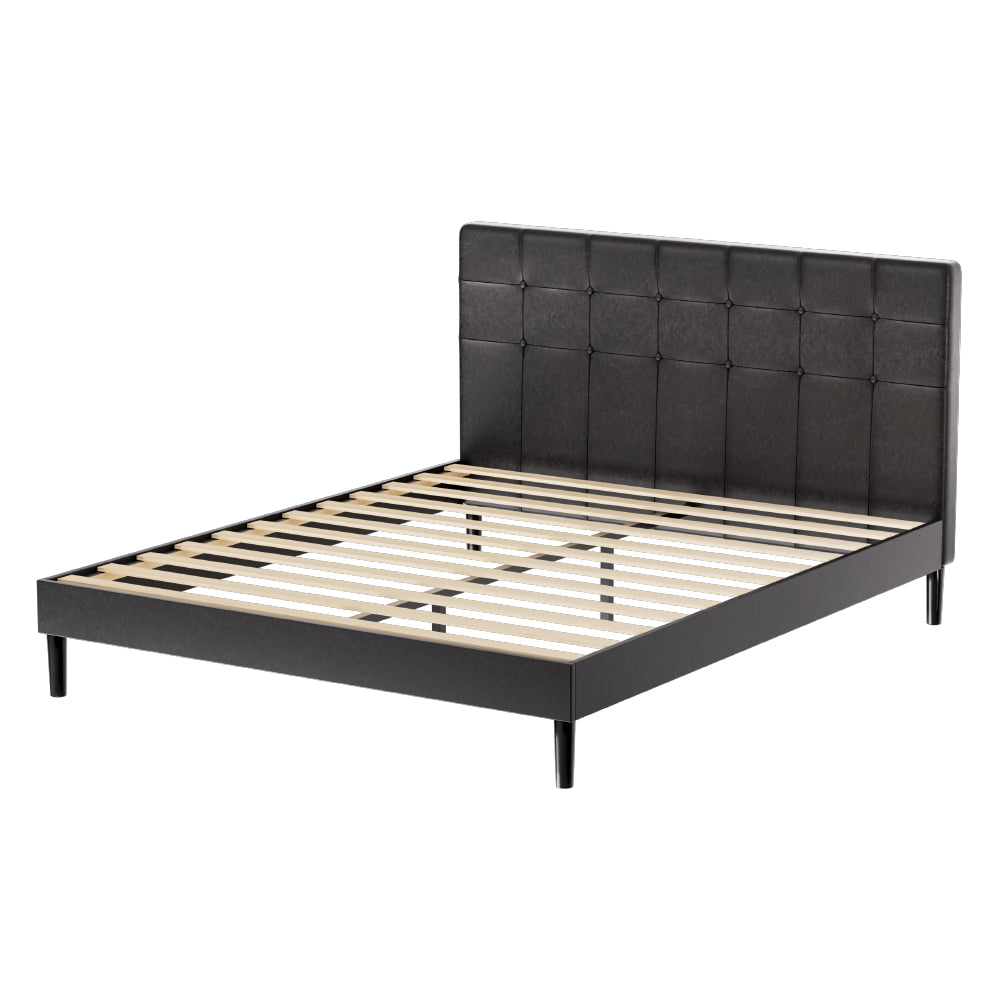 Artiss Bed Frame Queen Size LED Black RAVI - SILBERSHELL