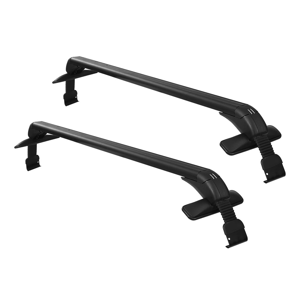 Universal Car Roof Rack Cross Bars 90cm Aluminium Adjustable Lockable 45kg Clamps - SILBERSHELL