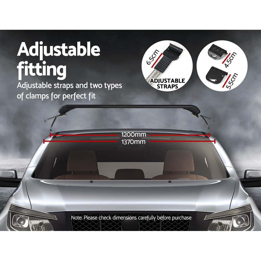 Universal Car Roof Rack Cross Bars 90cm Aluminium Adjustable Lockable 45kg Clamps - SILBERSHELL