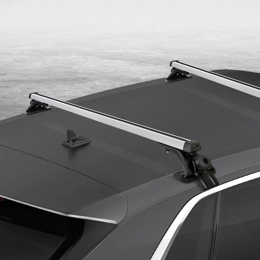 Universal Car Roof Racks Pod Aluminium Cross Bars Brackets 145cm Silver - SILBERSHELL