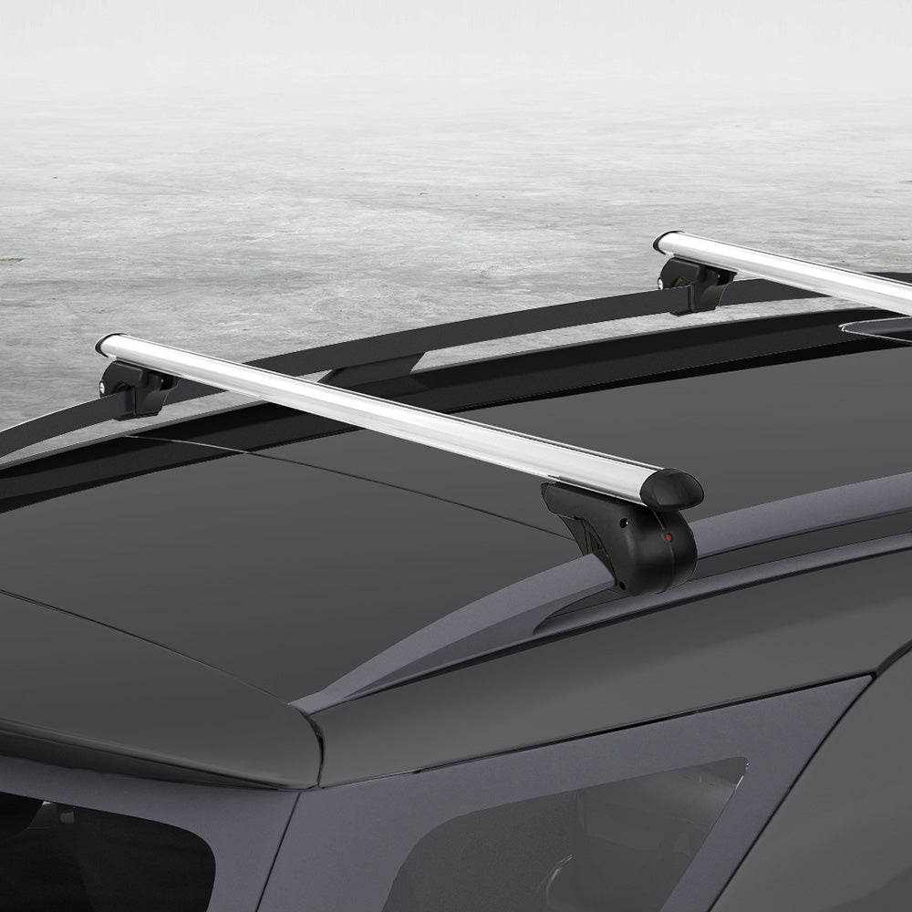 Universal Car Roof Racks Pod Cross Bars Aluminium Adjustable 123cm Sliver - SILBERSHELL