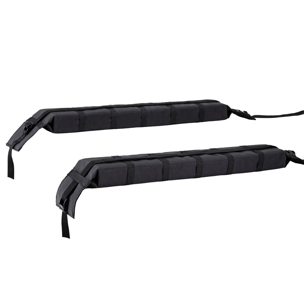 Universal Soft Car Roof Rack 116cm Kayak Luggage Carrier Adjustable Strap Black - SILBERSHELL