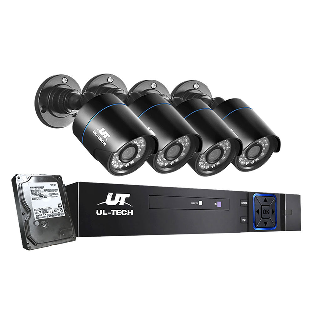 UL-tech CCTV Security System 4CH DVR 4 Cameras 4TB Hard Drive - SILBERSHELL