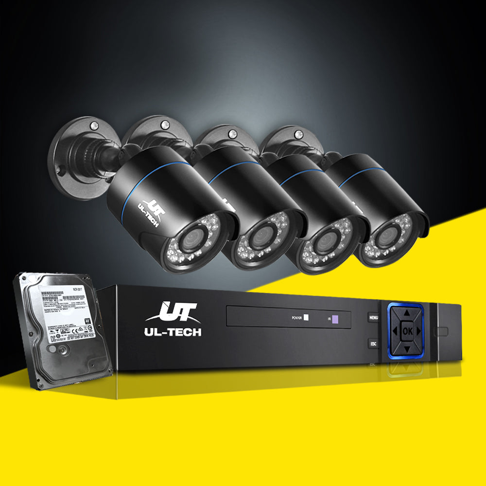 UL-tech CCTV Security System 4CH DVR 4 Cameras 4TB Hard Drive - SILBERSHELL