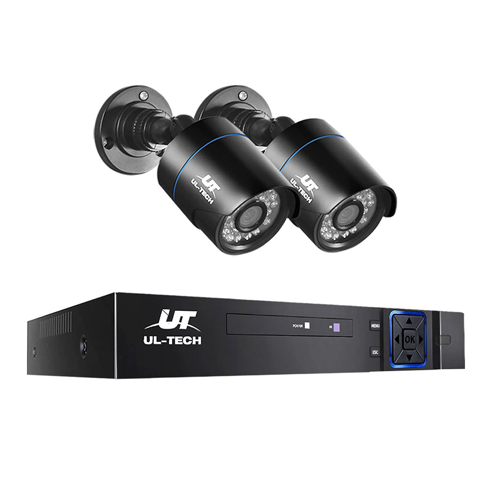 UL-tech CCTV Security System 4CH DVR 2 Cameras 1080p - SILBERSHELL