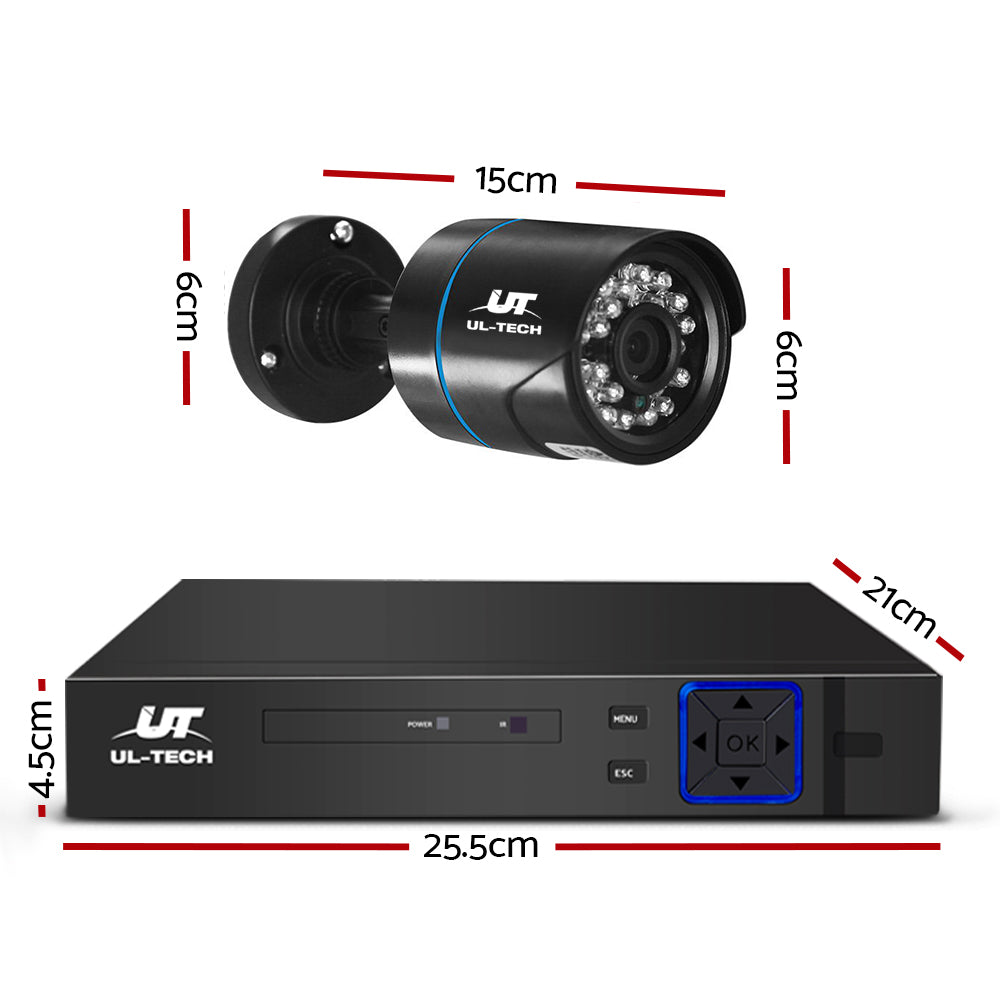 UL-tech CCTV Security System 4CH DVR 2 Cameras 1080p - SILBERSHELL