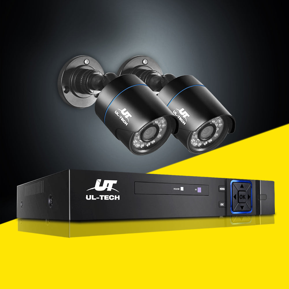 UL-tech CCTV Security System 4CH DVR 2 Cameras 1080p - SILBERSHELL