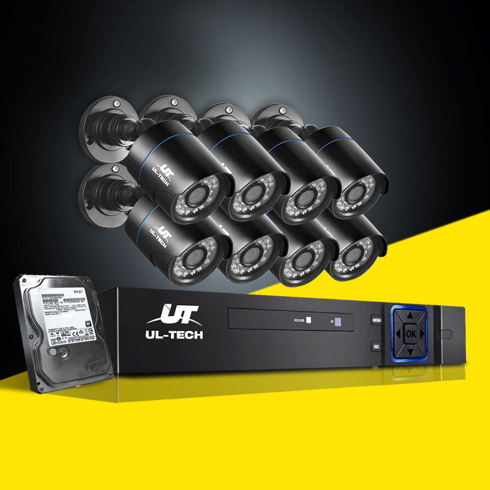 UL-tech CCTV Security System 8CH DVR 8 Cameras 2TB Hard Drive - SILBERSHELL