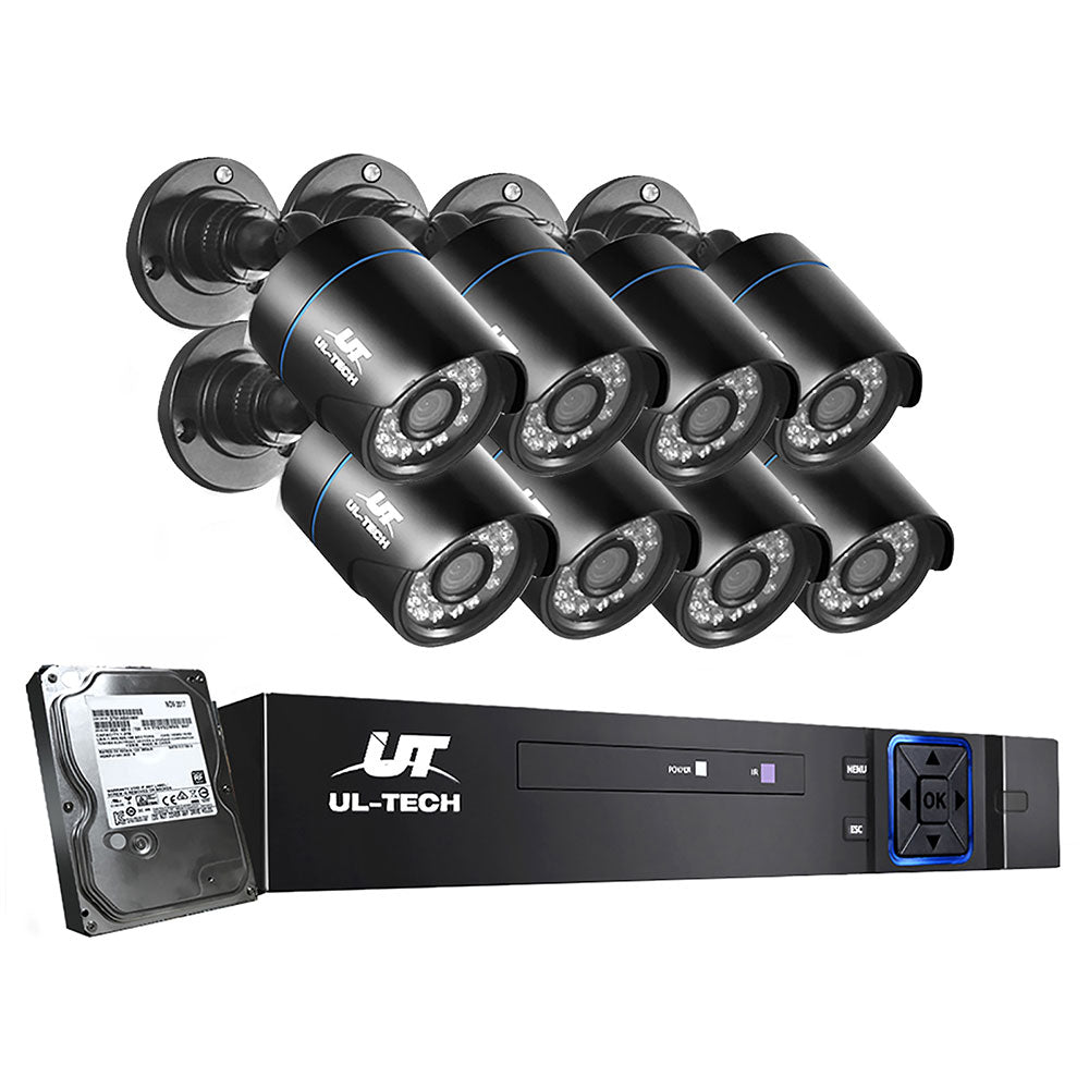 UL-tech CCTV Security System 8CH DVR 8 Cameras 1TB Hard Drive - SILBERSHELL