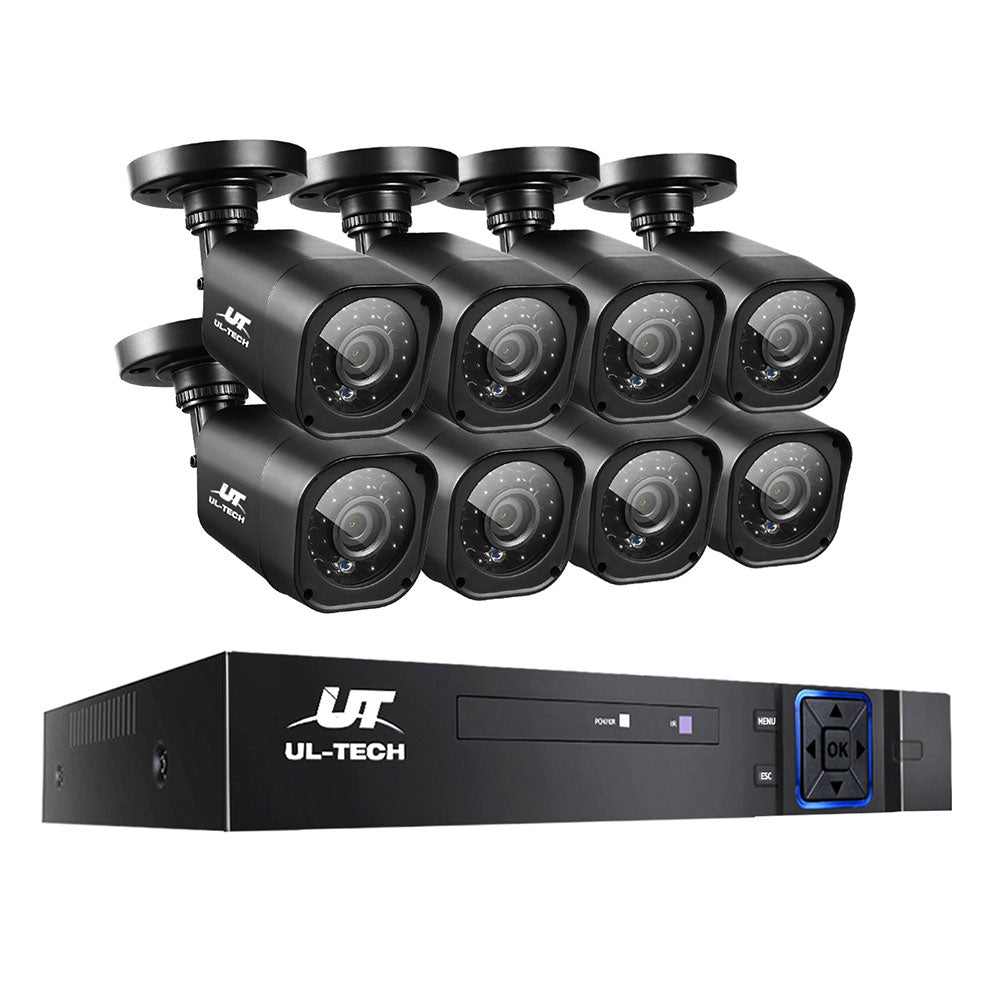 UL-tech CCTV Security System 8CH DVR 8 Cameras 1080p - SILBERSHELL