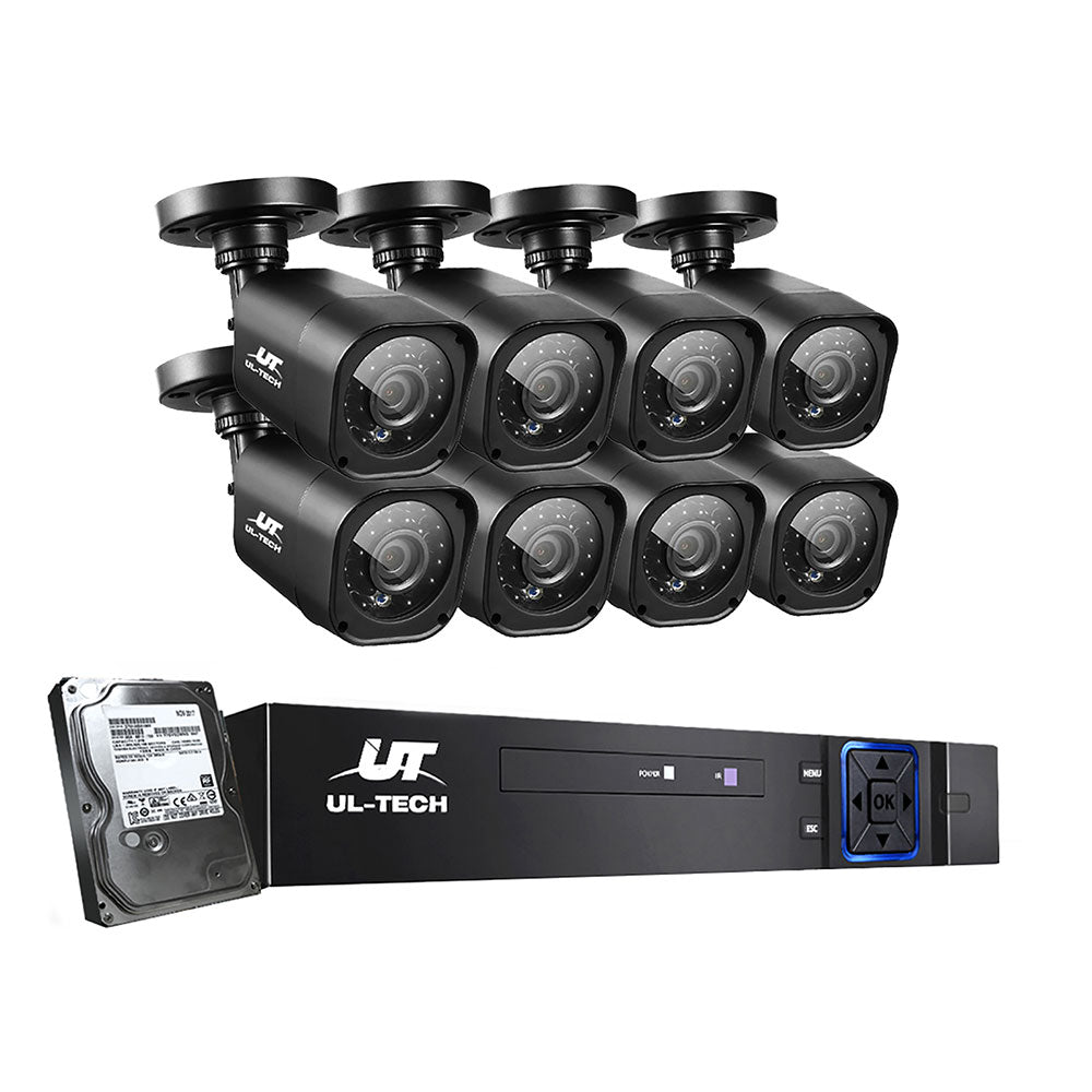 UL-tech CCTV Security System 8CH DVR 8 Cameras 1TB Hard Drive - SILBERSHELL