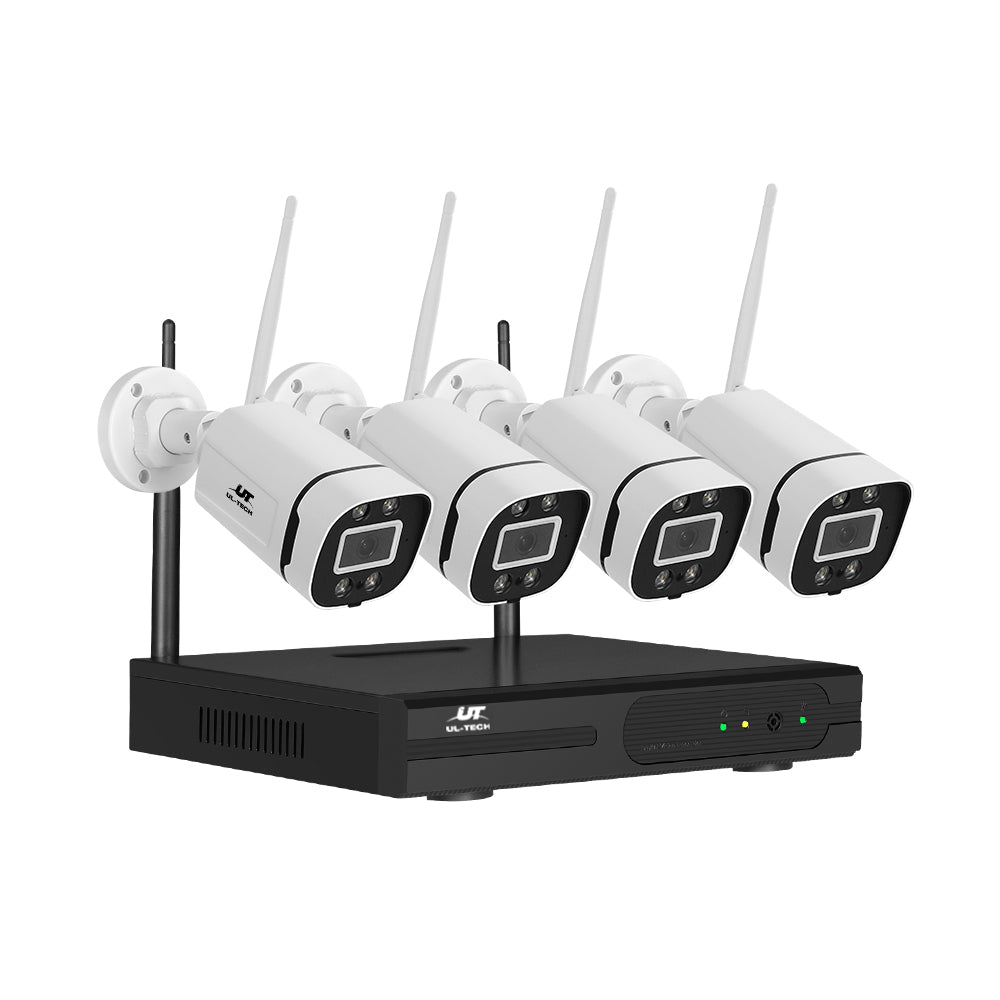 UL-tech Wireless CCTV Security System 8CH NVR 3MP 4 Square Cameras - SILBERSHELL