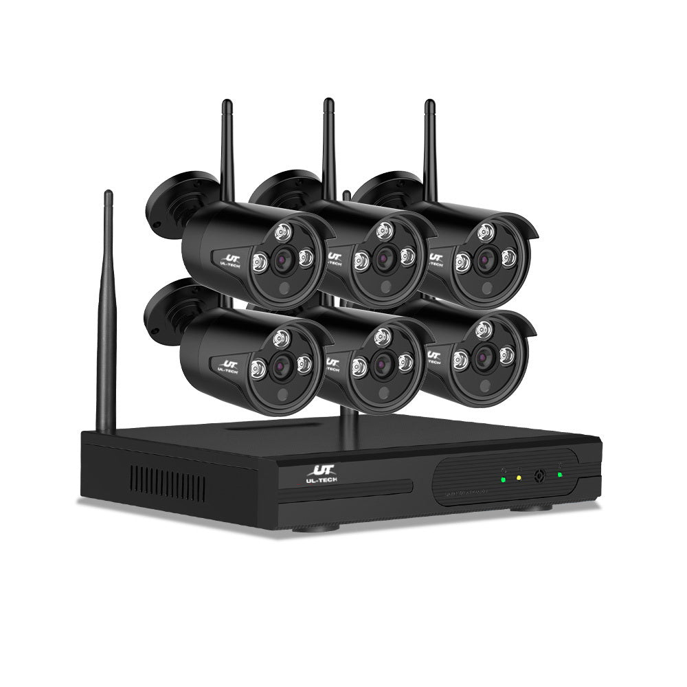 UL-tech Wireless CCTV Security System 8CH NVR 3MP 6 Bullet Cameras - SILBERSHELL