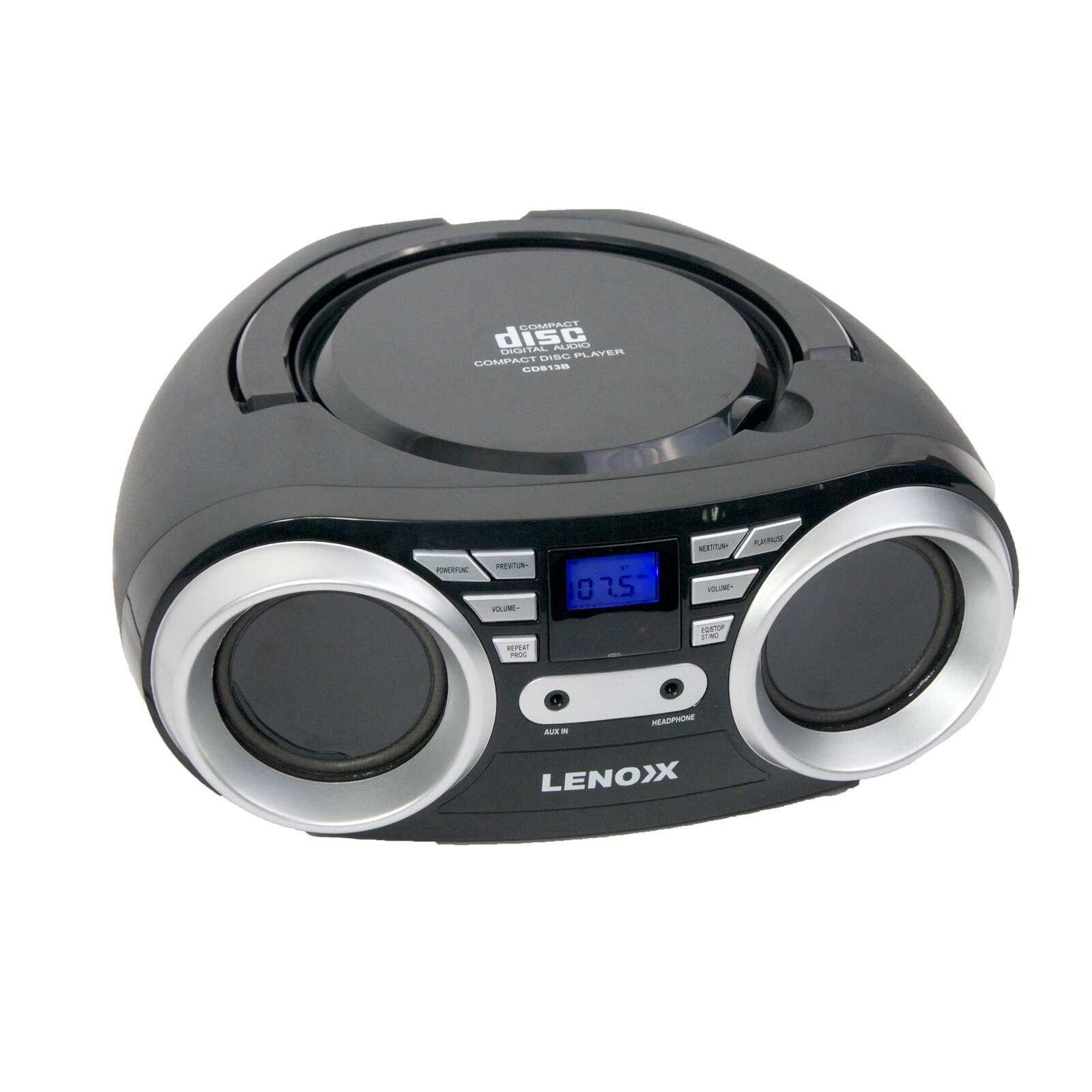 Portable CD Player (Black) 4W Speaker with FM Radio & AUX In - SILBERSHELL