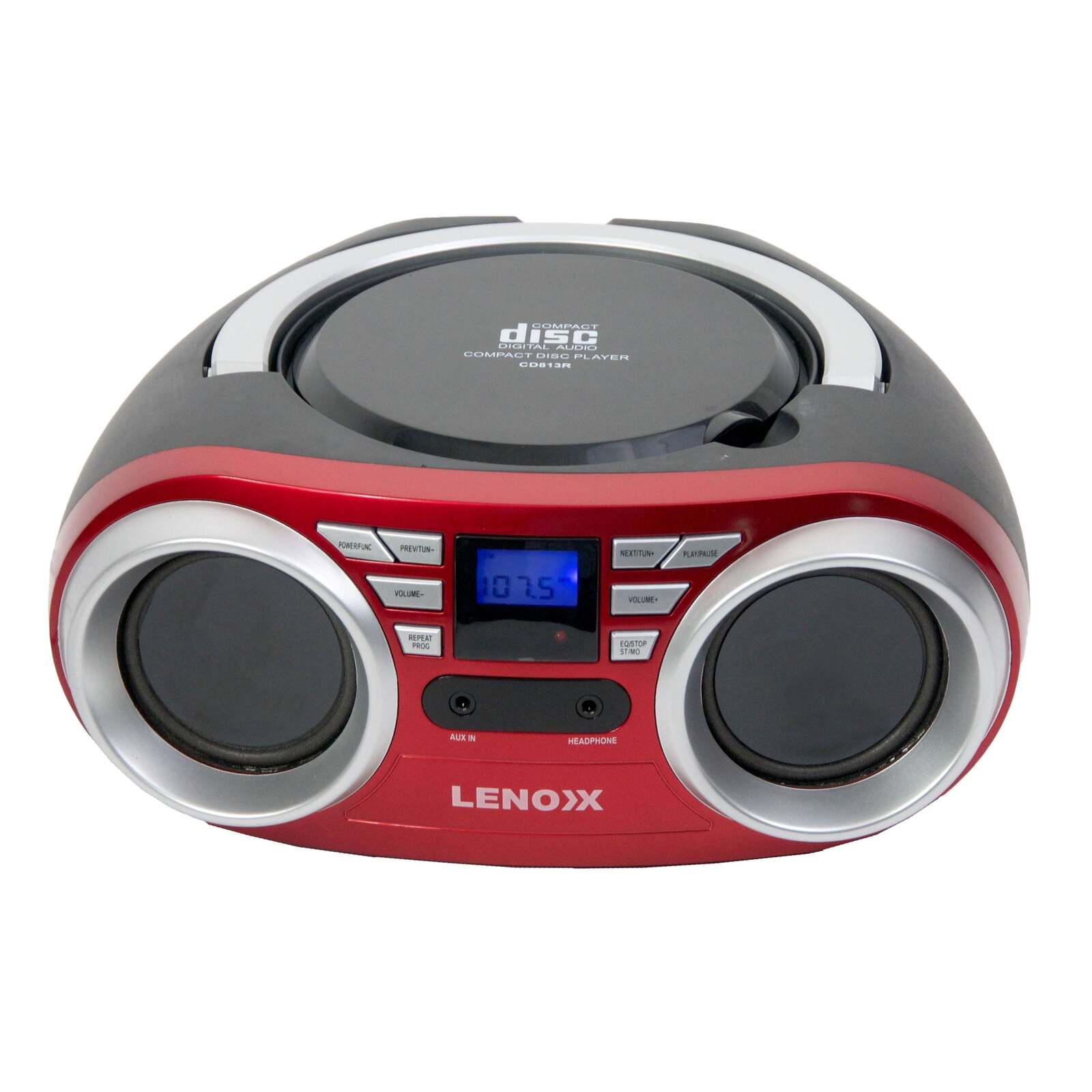 Portable CD Player (Red) 4W Speaker with FM Radio & AUX In - SILBERSHELL