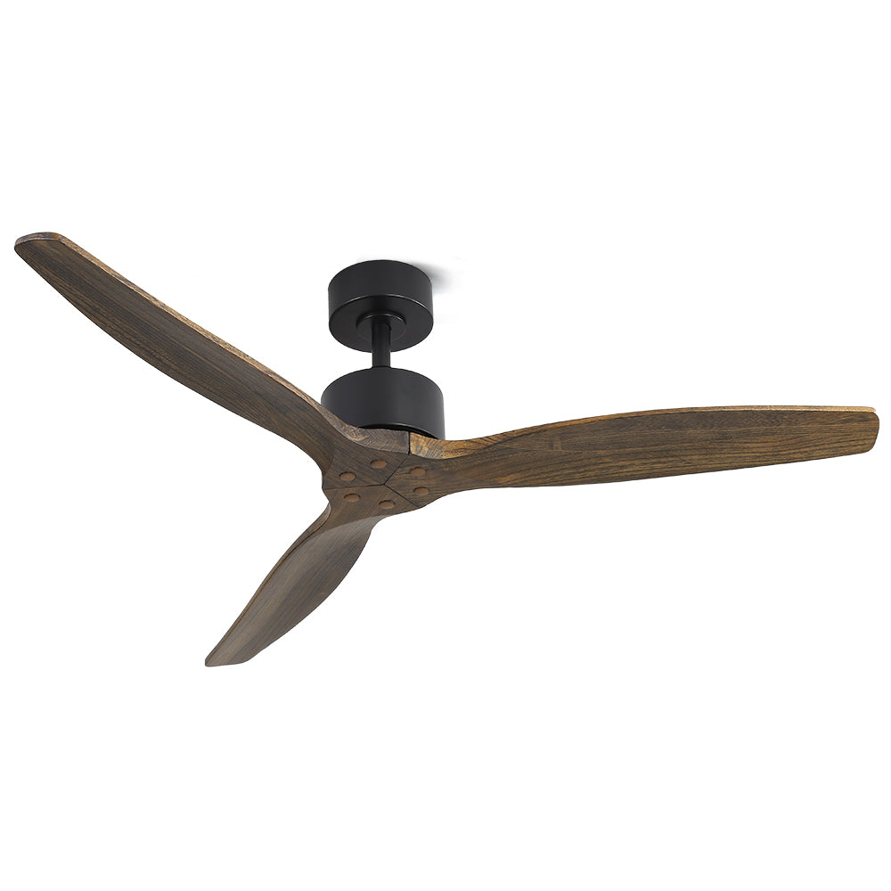 Devanti 52'' Ceiling Fan AC Motor 3 Blades w/Remote - Dark Wood - SILBERSHELL
