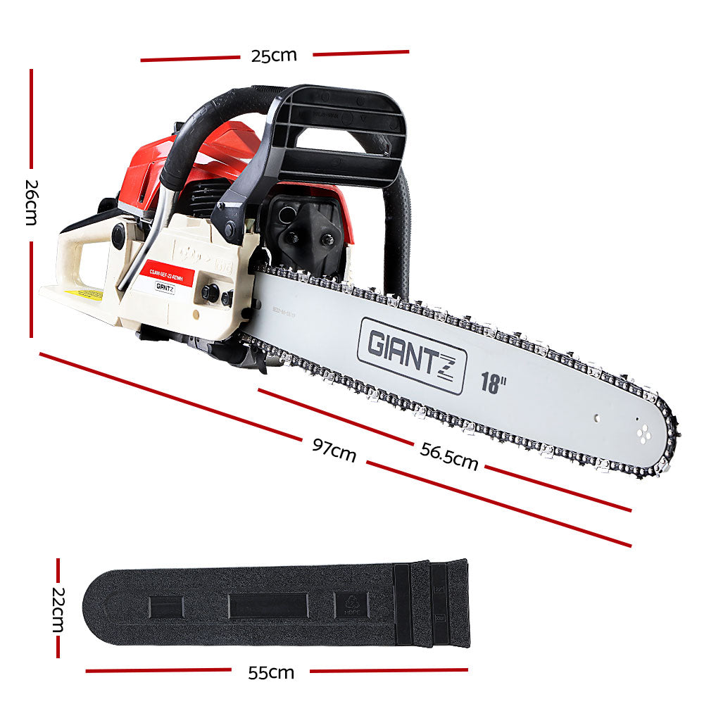 Giantz Chainsaw Petrol 75CC 18" Bar Commercial E-Start Pruning Chain Saw,Giantz Chainsaw Petrol 52CC 20" Bar Commercial E-Start Pruning Chain Saw 5.2HP - SILBERSHELL