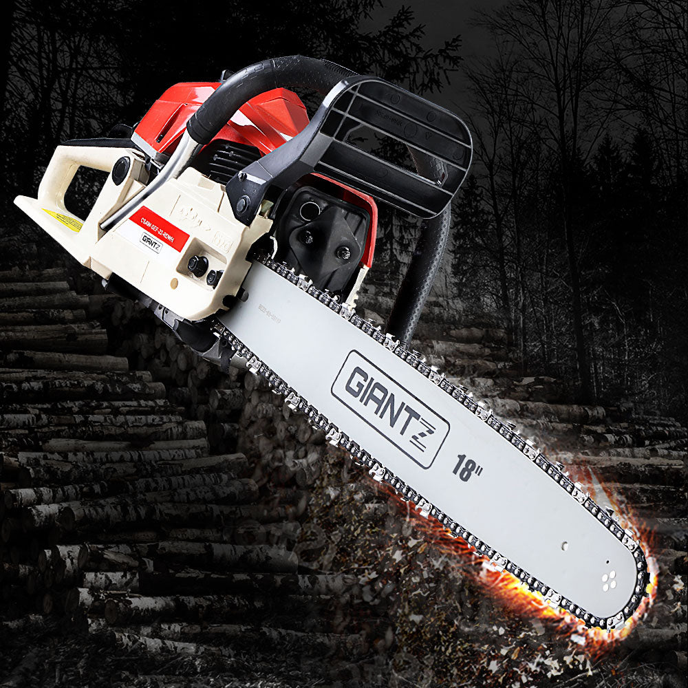 Giantz Chainsaw Petrol 75CC 18" Bar Commercial E-Start Pruning Chain Saw,Giantz Chainsaw Petrol 52CC 20" Bar Commercial E-Start Pruning Chain Saw 5.2HP - SILBERSHELL