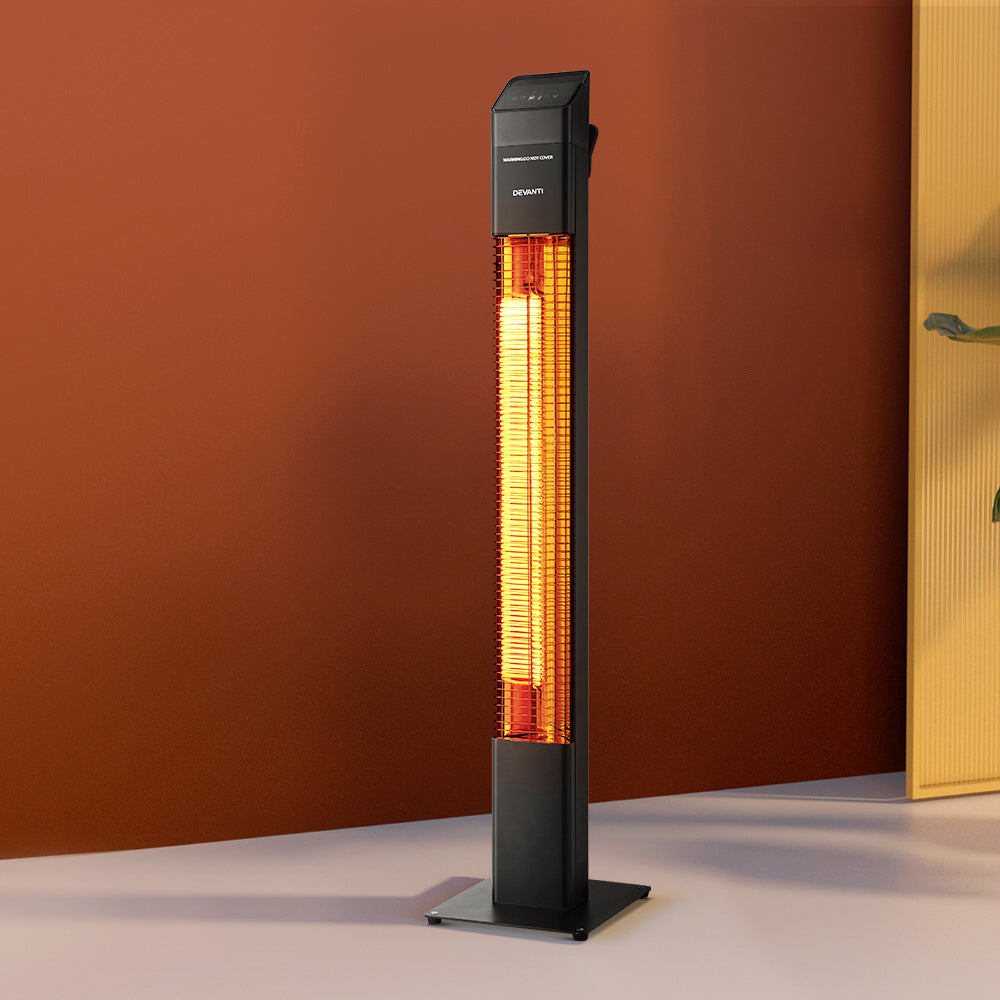 Devanti Radiant Tower Heater Electric Portable Remote Control 2000W Heating - SILBERSHELL