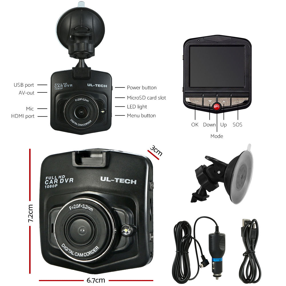 UL-tech Dash Camera 1080P 2.4" Front View,UL-tech Dash Camera 1080P 2.4" Front View Cam Car Video Recorder Night Vision - SILBERSHELL
