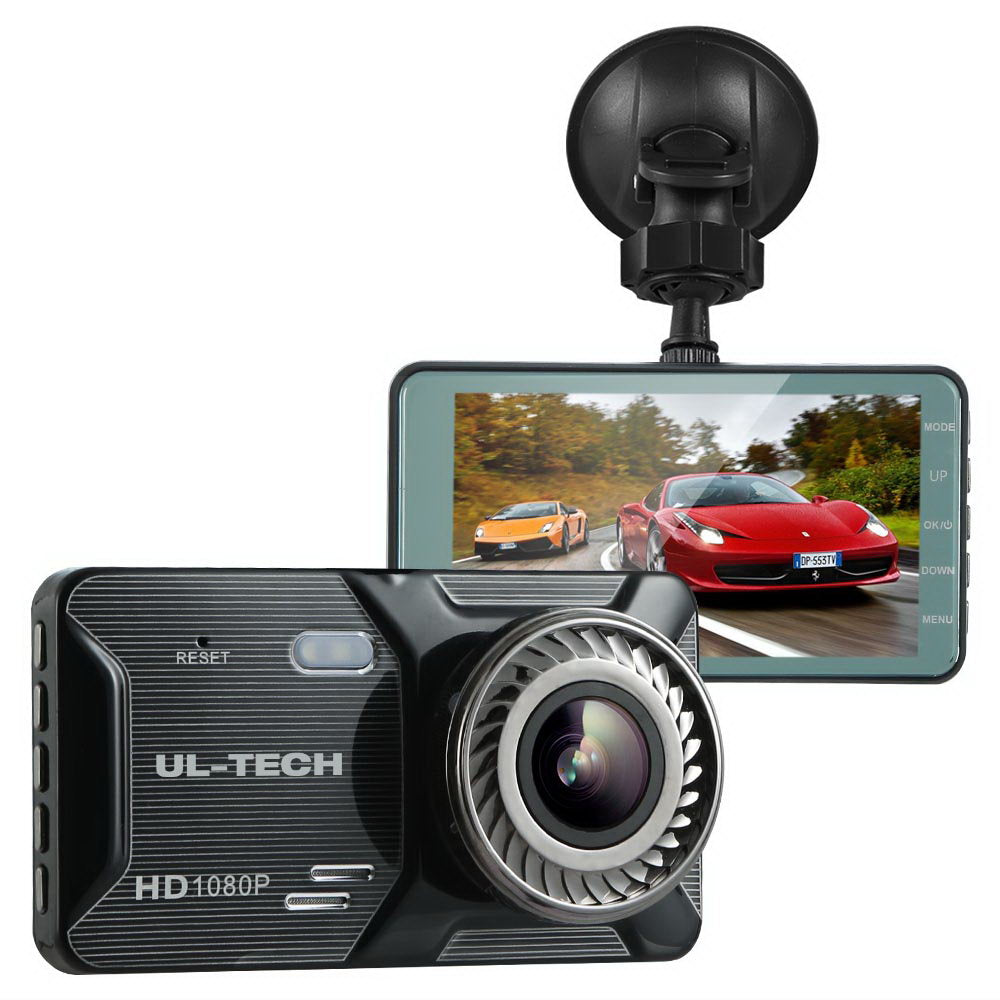 UL-tech Dash Camera 1080P 4" Front Rear Cam,UL-tech Dash Camera 1080P 4" Front Rear View Dual Cam Car DVR Reverse Recorder - SILBERSHELL