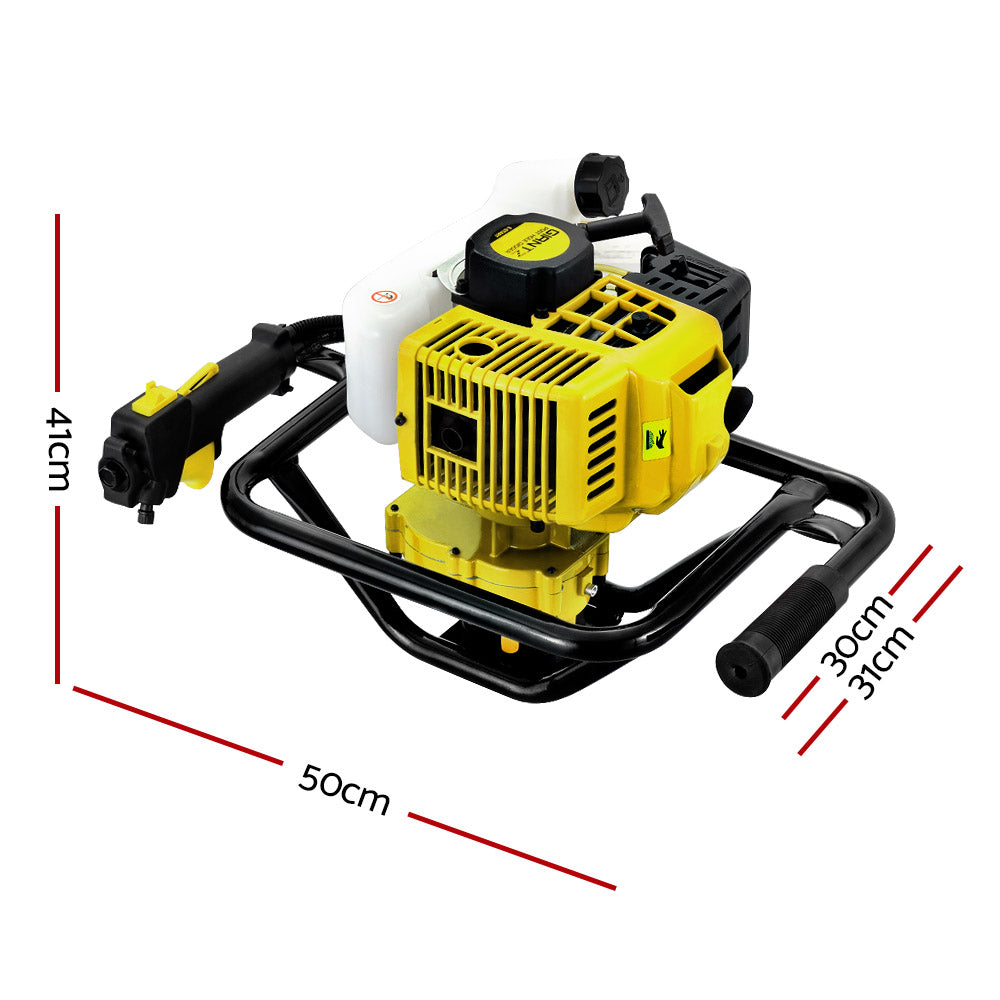 Giantz 92CC Post Hole Digger Motor Only Petrol Engine Yellow - SILBERSHELL