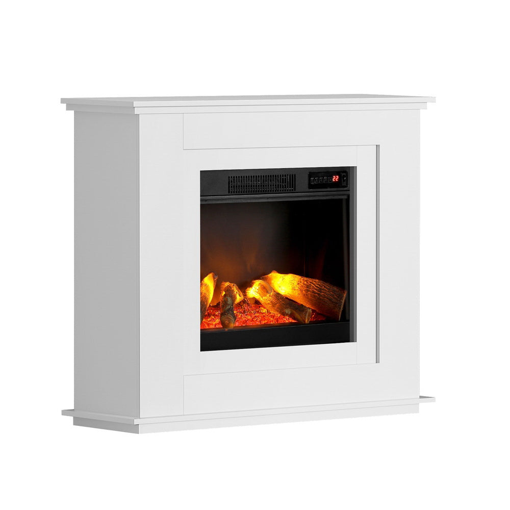 Devanti Electric Fireplace Fire Heater 2000W White - SILBERSHELL