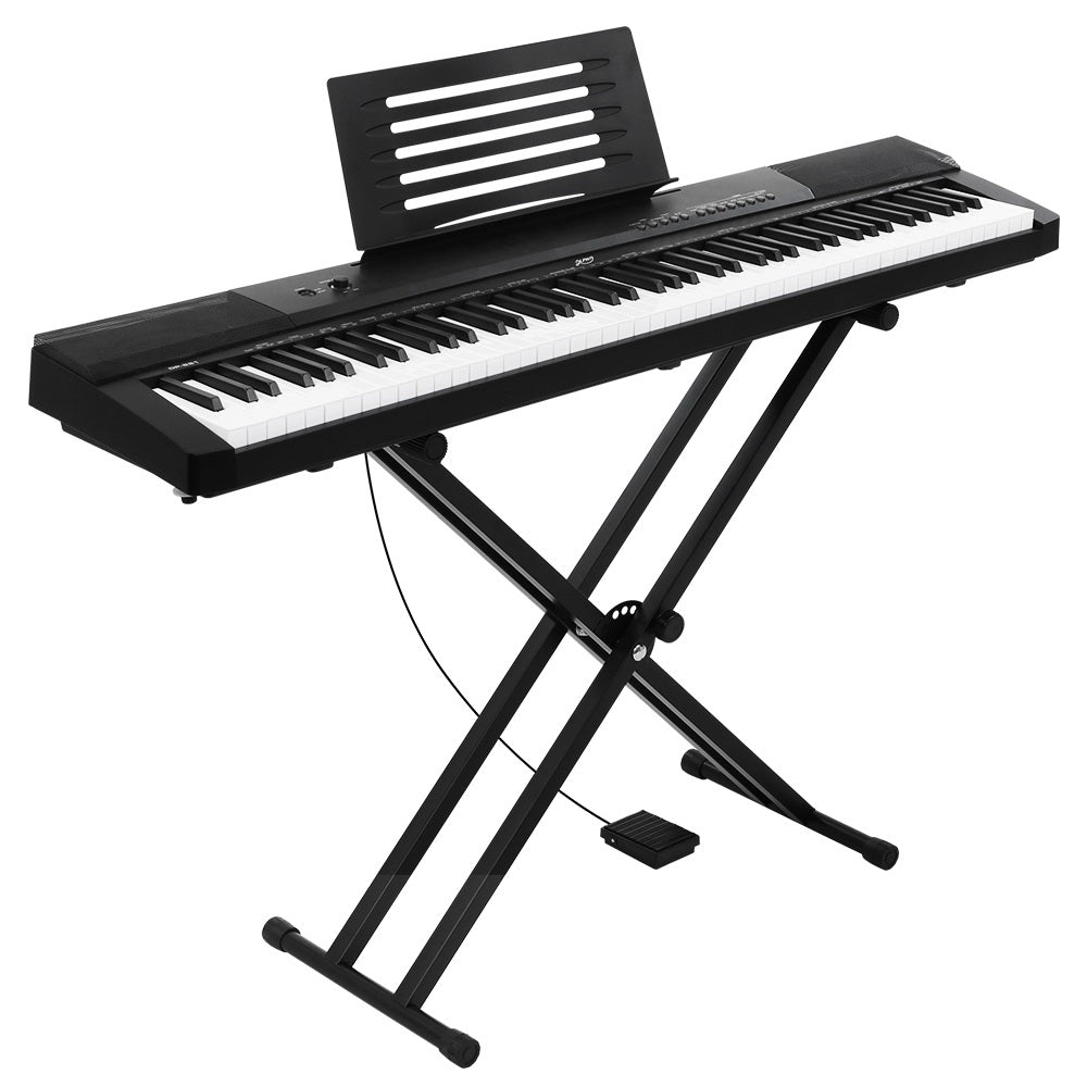 Alpha 88 Keys Electronic Piano Keyboard Digital Electric w/ Stand Sustain Pedal - SILBERSHELL
