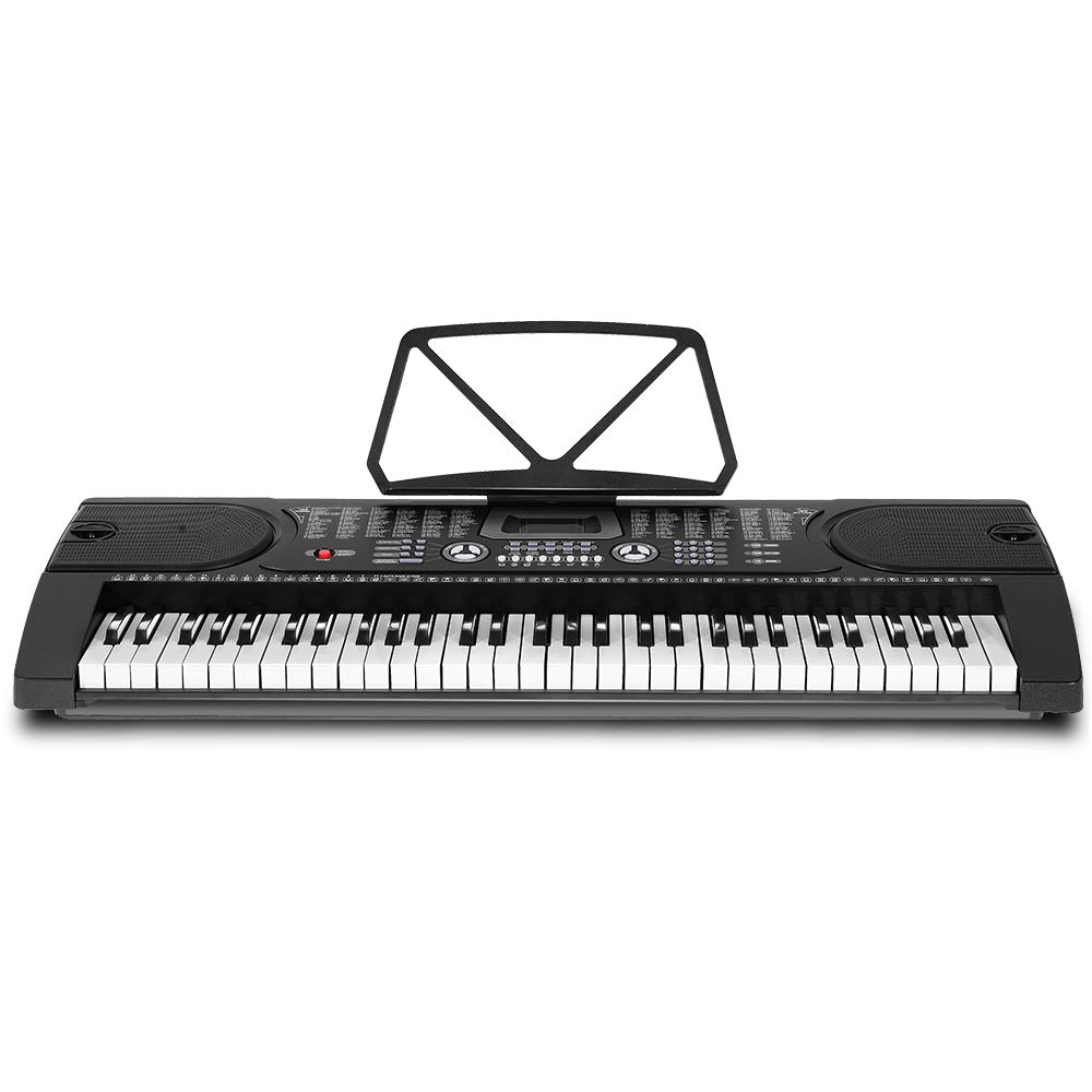 Alpha 61 Keys Electronic Piano Keyboard Digital Electric w/ Stand Beginner Black - SILBERSHELL