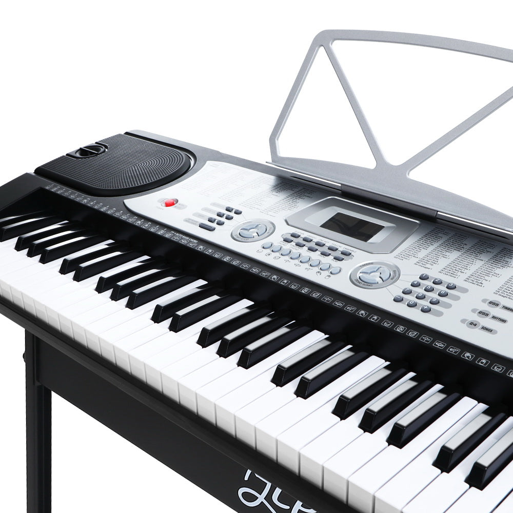 Alpha 61 Keys Electronic Piano Keyboard Digital Electric w/ Stand Beginner Silver - SILBERSHELL