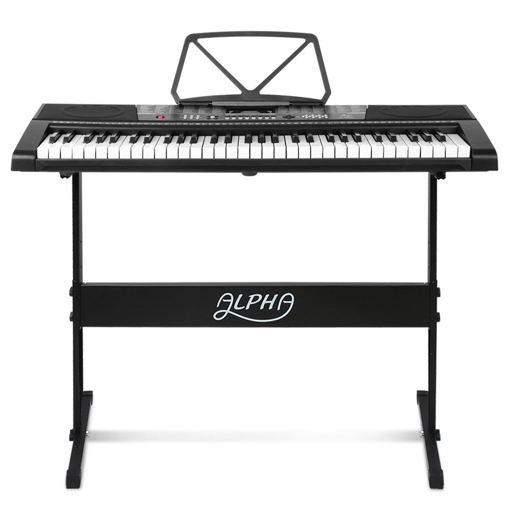 Alpha 61 Keys Electronic Piano Keyboard Digital Electric w/ Stand Sound Speaker - SILBERSHELL