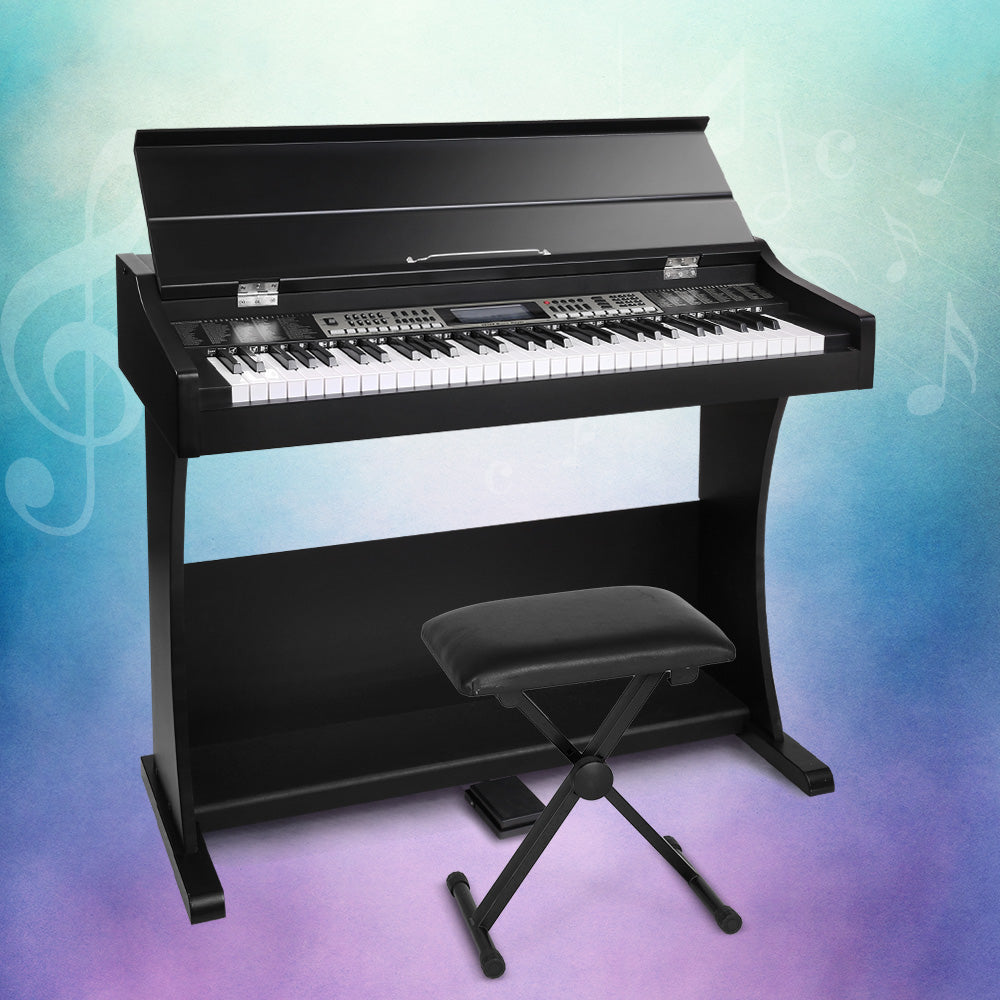 Alpha 61 Keys Electronic Piano Keyboard Digital Electric Classical Stand w/ Stool - SILBERSHELL