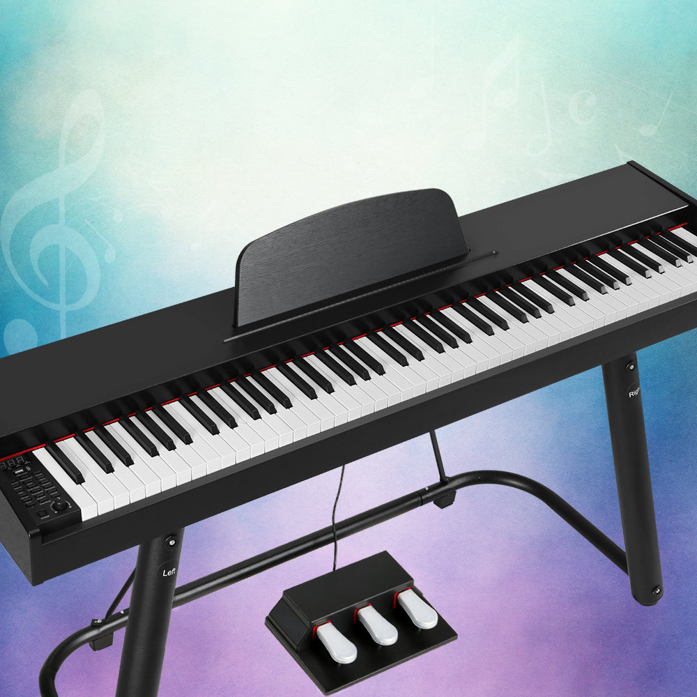 Alpha 88 Keys Electronic Piano Keyboard Digital Electric w/ Stand Full Weighted - SILBERSHELL