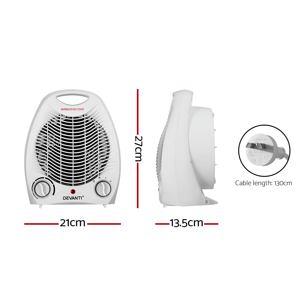 Devanti Electric Fan Heater 2000W - SILBERSHELL