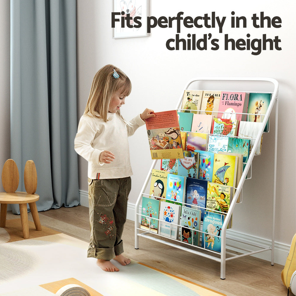 Keezi 6 Tiers Kids Bookshelf Magazine Rack Children Bookcase Organiser Foldable - SILBERSHELL