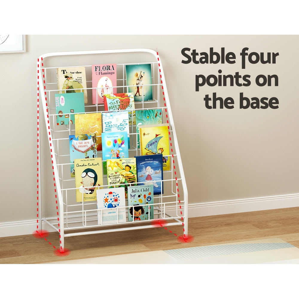 Keezi 6 Tiers Kids Bookshelf Magazine Rack Children Bookcase Organiser Foldable - SILBERSHELL