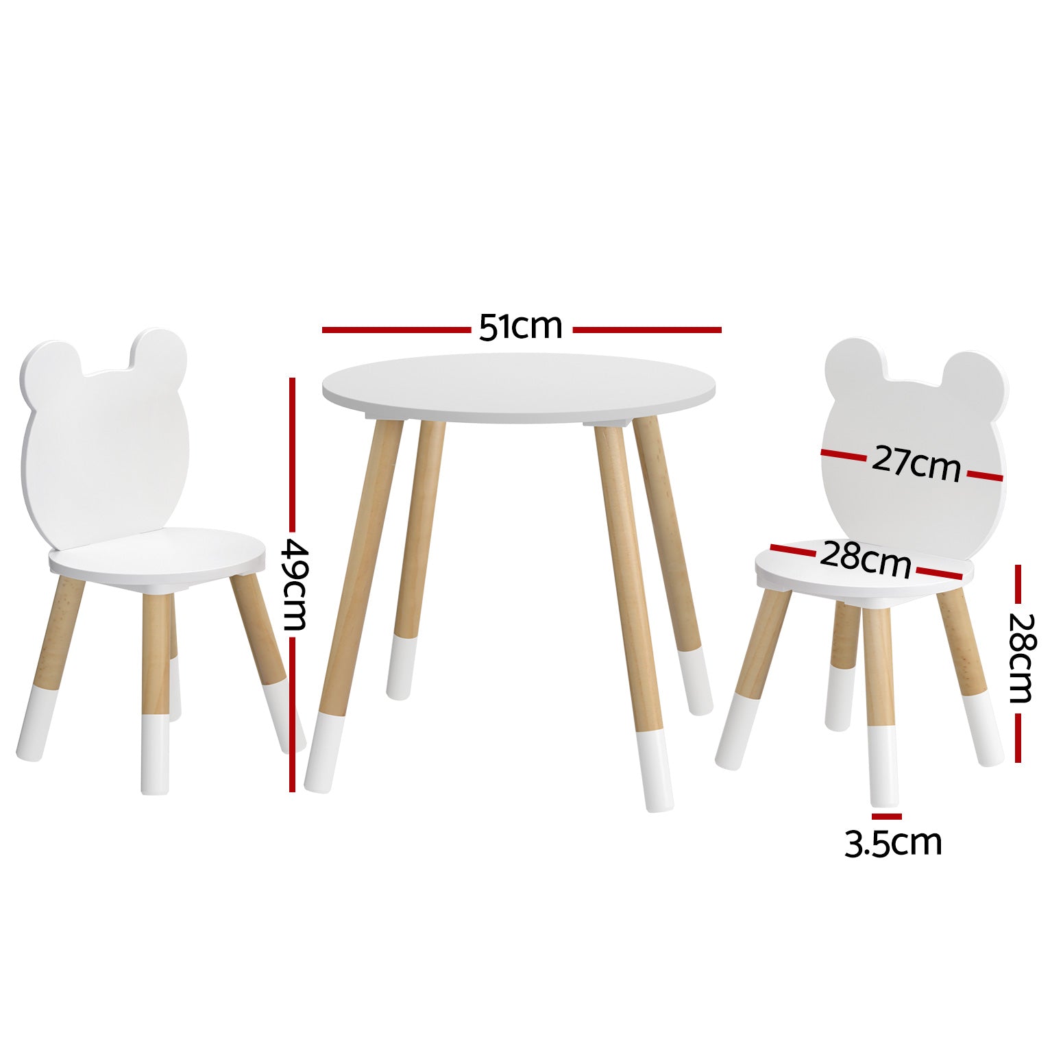 Keezi 3 Piece Kids Table and Chairs Set Activity Playing Study Children Desk - SILBERSHELL