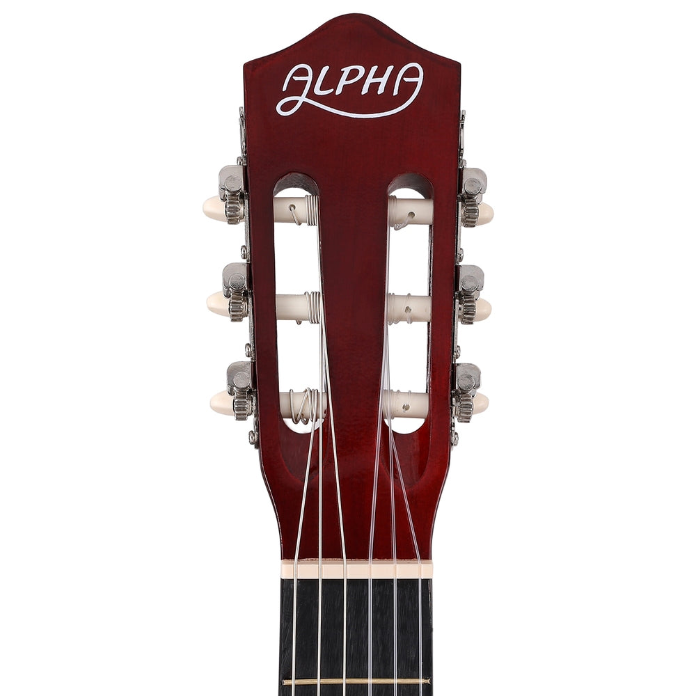 Alpha 39 Inch Classical Guitar Wooden Body Nylon String Beginner Gift Natural - SILBERSHELL