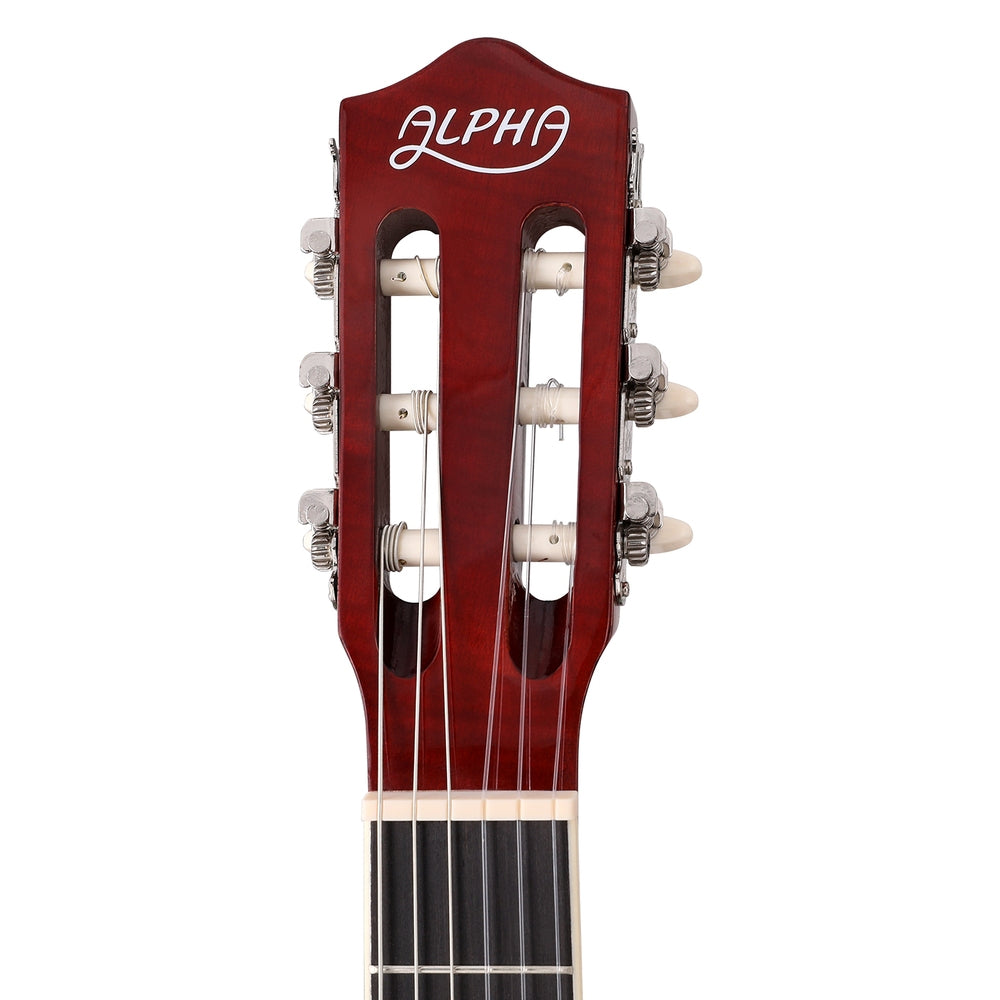 Alpha 39 Inch Classical Guitar Wooden Body Nylon String Beginner Gift Sunburst - SILBERSHELL