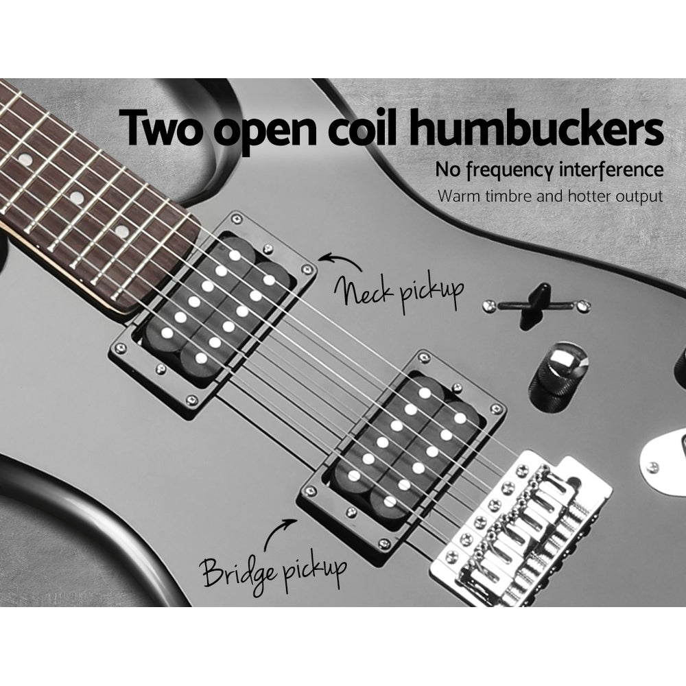 Alpha 41 Inch Electirc Guitar Humbucker Pickup Switch Full Size Skull Pattern - SILBERSHELL