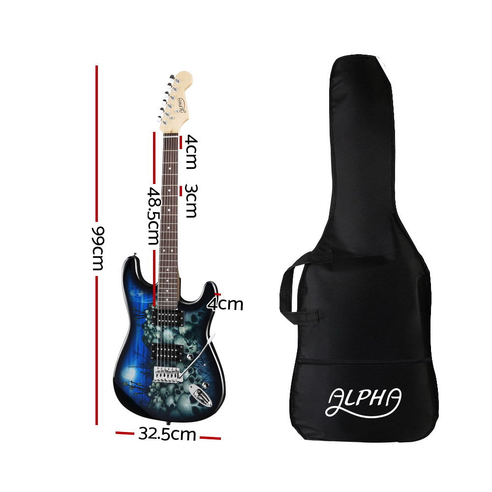 Alpha 41 Inch Electirc Guitar Humbucker Pickup Switch Full Size Black - SILBERSHELL