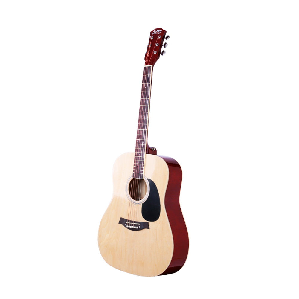 Alpha 41 Inch Acoustic Guitar Wooden Body Steel String Dreadnought Wood - SILBERSHELL