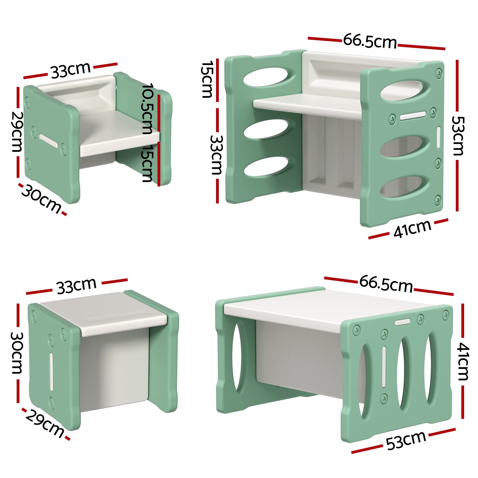 Keezi 3PCS Kids Table and Chairs Set HDPE - SILBERSHELL