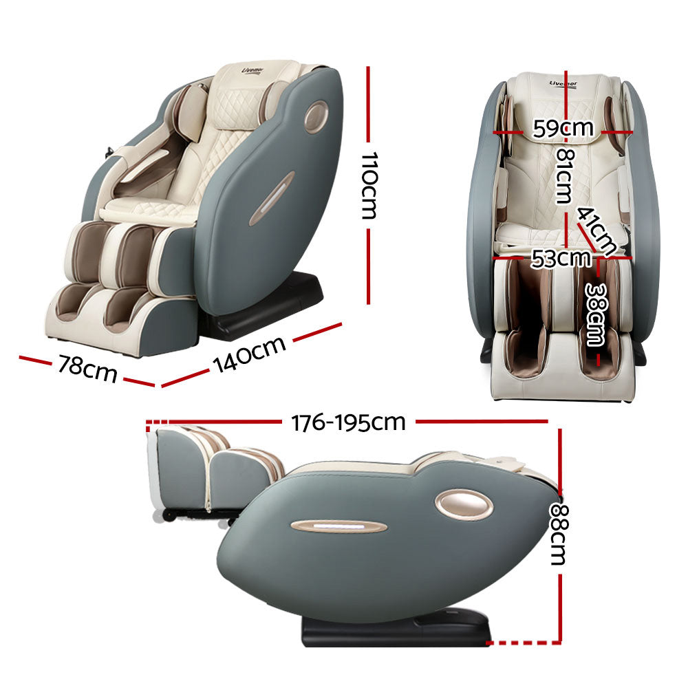 Livemor Massage Chair Electric Recliner Shiatsu Zero Gravity Head Massager