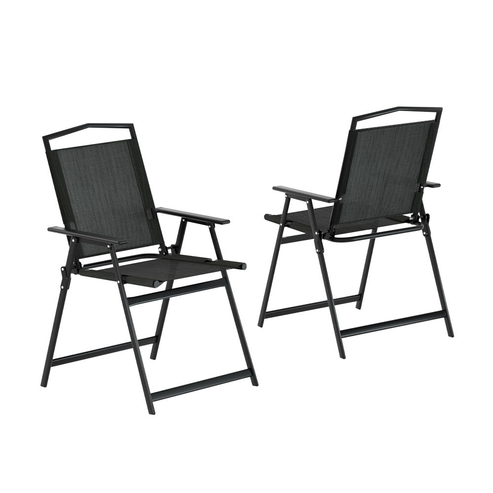 Gardeon Outdoor Chairs Portable Folding Camping Chair Steel Patio Furniture - SILBERSHELL