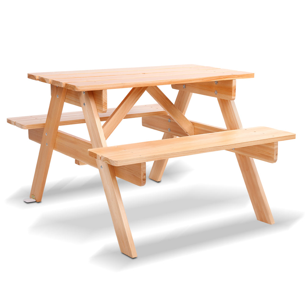 Keezi Kids Outdoor Table and Chairs Picnic Bench Set Children Wooden - SILBERSHELL